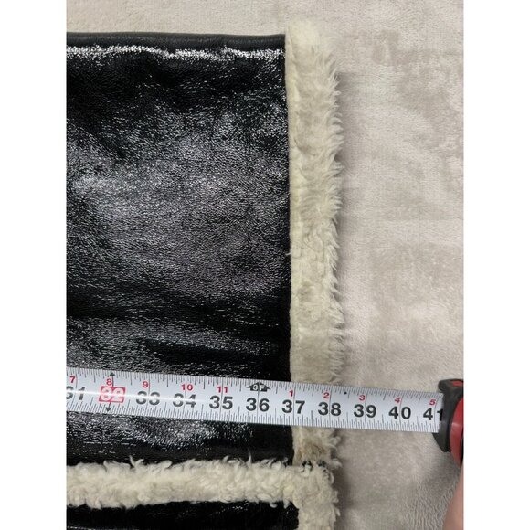 ASOS Oversized Parka In Cracked Vinyl With Borg US SIZE 10 - Picture 8 of 16